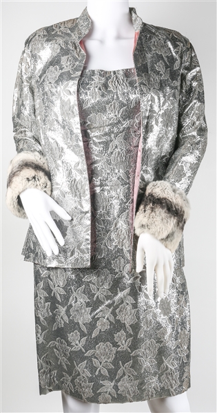 1960s WOMENS SILVER 2 PIECE ENSEMBLE