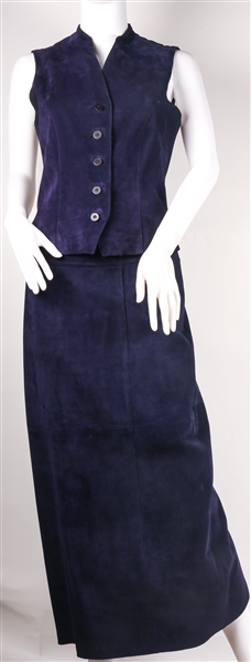 DANIER WOMENS 2 PIECE PURPLE SUEDE ENSEMBLE 