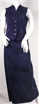 DANIER WOMENS 2 PIECE PURPLE SUEDE ENSEMBLE 