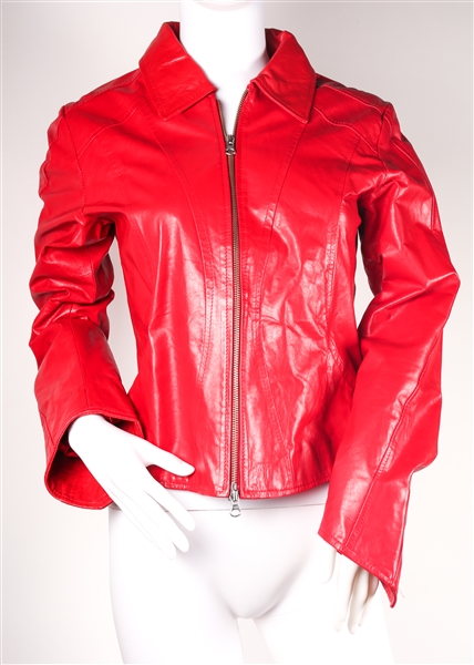 BLUE ONE WOMENS RED LEATHER JACKET
