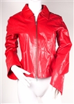 BLUE ONE WOMENS RED LEATHER JACKET