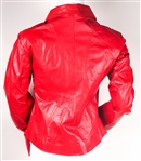 BLUE ONE WOMEN'S RED LEATHER JACKET