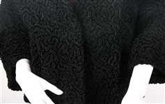 I.J. FOX WOMEN'S WOOL JACKET WITH FUR COLLAR