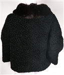 I.J. FOX WOMEN'S WOOL JACKET WITH FUR COLLAR