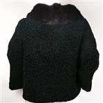 I.J. FOX WOMEN'S WOOL JACKET WITH FUR COLLAR