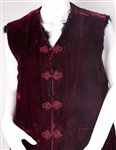 WOMEN'S REVERSIBLE PURPLE VELVET & RABBIT FUR VEST 