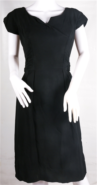 1960s WOMENS MIDI LENGTH BLACK DRESS