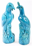 CHINESE TURQUOISE GLAZED BIRD FIGURINES