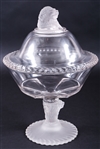 GILLENDER & SONS NEW LION PATTERN GLASS COMPOTE