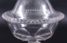 GILLENDER & SONS NEW LION PATTERN GLASS COMPOTE