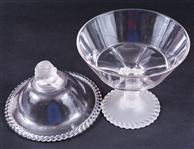 GILLENDER & SONS NEW LION PATTERN GLASS COMPOTE