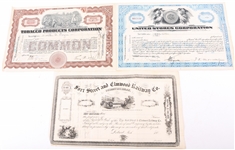 EARLY 20TH C. RAILWAY & CORPORATION STOCK CERTIFICATES