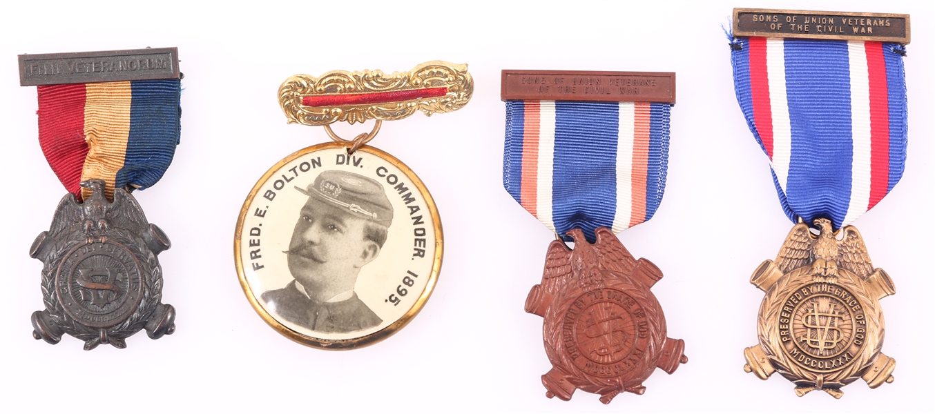 SONS OF UNION VETERANS MEMBERSHIP BADGES - LOT OF 4