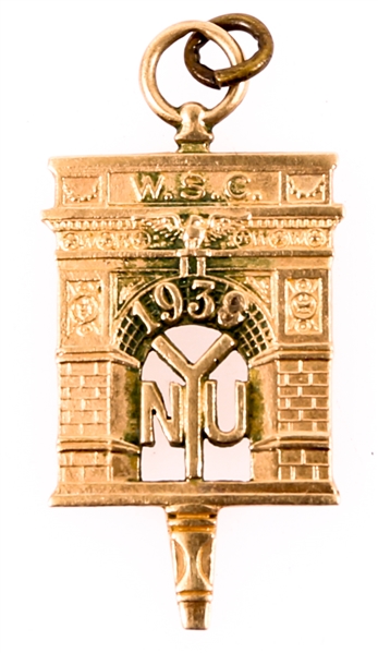 NYU NEW YORK UNIVERSITY WSC 10K YELLOW GOLD PENDANT
