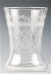 20TH C. ETCHED GLASS VASE & JAR