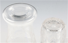 20TH C. ETCHED GLASS VASE & JAR