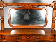 AMERICAN OAK BUFFET SERVER WITH MIRROR 