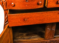 AMERICAN OAK BUFFET SERVER WITH MIRROR 