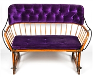 19th C. CARRIAGE SEAT BENCH WITH CUSHIONS