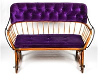 19th C. CARRIAGE SEAT BENCH WITH CUSHIONS