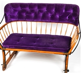 19th C. CARRIAGE SEAT BENCH WITH CUSHIONS