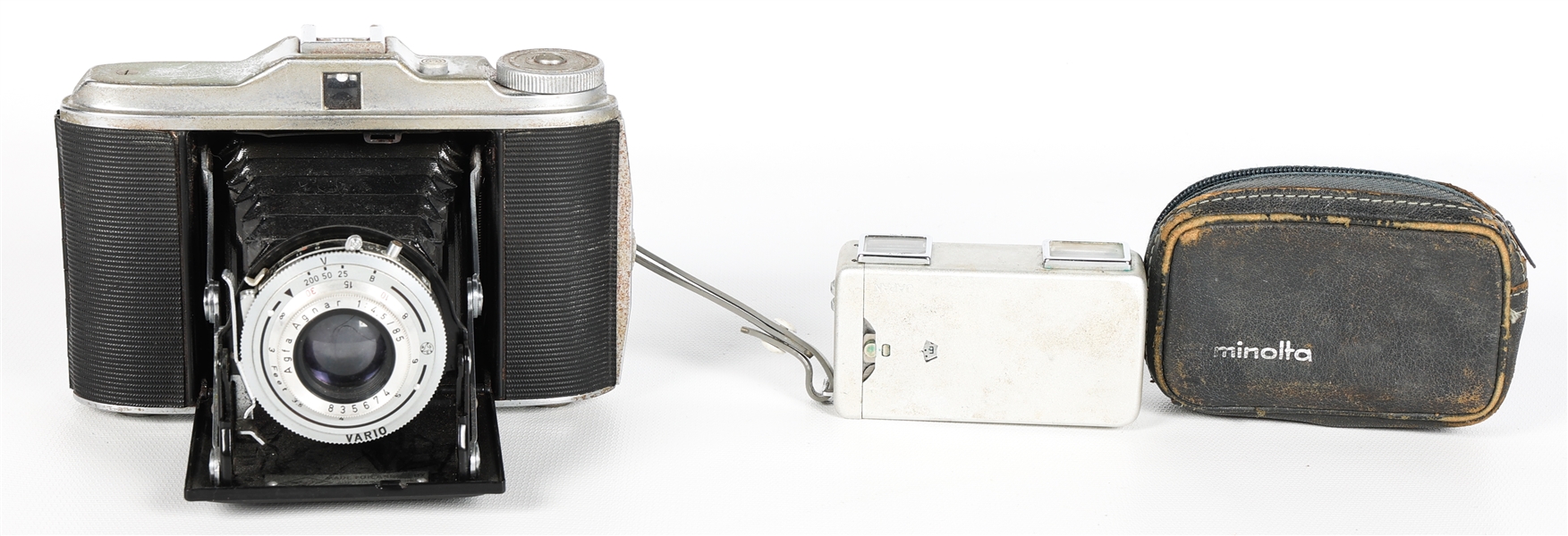 CAMERAS - ANSCO SPEEDEX 4.5 & MINOLTA 16 SPY CAMERA