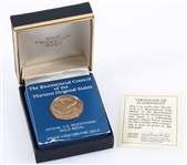 1976 US FRANKLIN MINT BICENTENNIAL GOLD MEDAL COIN