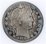 1912-P US BARBER QUARTER DOLLAR SILVER COIN 