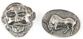 ANCIENT GREEK INSPIRED BROOCHES .835 SILVER