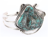 STERLING SILVER TURQUOISE NUGGET CUFF BRACELET