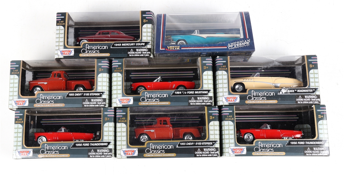 AMERICAN CLASSICS AUTOMOBILE 1:43 SCALE - LOT OF 8