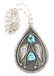 MANUELITO SILVERCRAFTS STERLING TURQUOISE NECKLACE