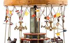 EARLY 20TH C. HAND CRANK CAROUSEL