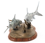 JOHN ROGERS FOWLER BONEFISH STAINLESS STEEL SCULPTURE