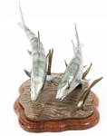 JOHN ROGERS FOWLER BONEFISH STAINLESS STEEL SCULPTURE