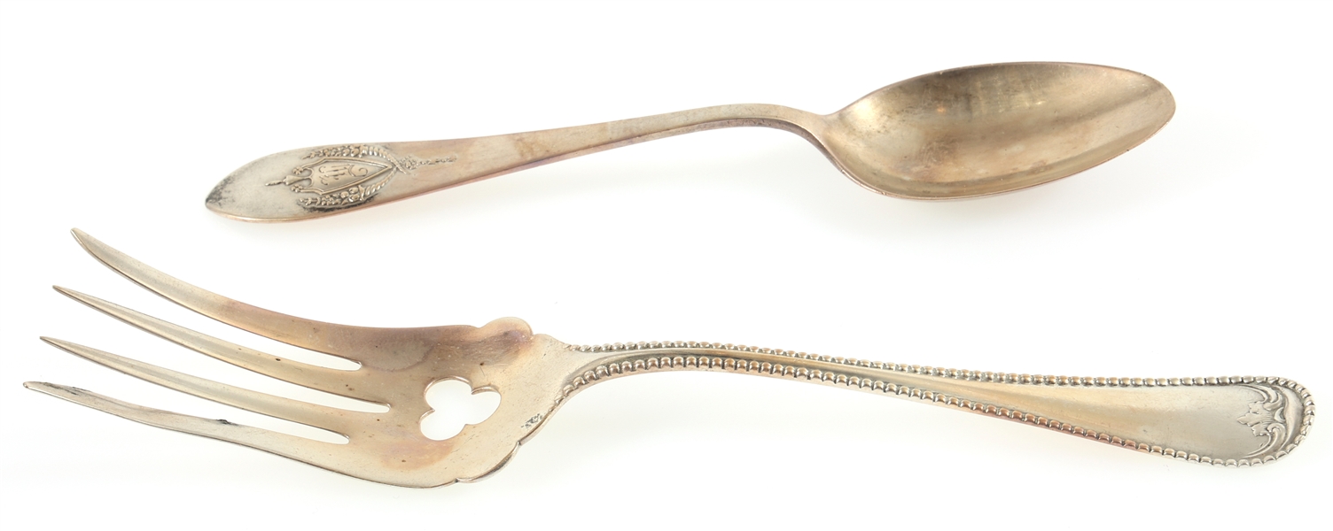 LUNT STERLING SILVER SPOON AND FORK