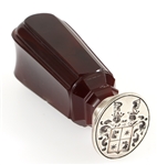 19TH C. SILVER & AGATE WAX SEAL HERALDIC COAT OF ARMS