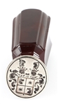 19TH C. SILVER & AGATE WAX SEAL HERALDIC COAT OF ARMS