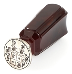 19TH C. SILVER & AGATE WAX SEAL HERALDIC COAT OF ARMS