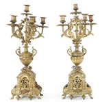 19TH C. FRENCH GILT BRONZE CANDELABRA PAIR