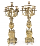 19TH C. FRENCH GILT BRONZE CANDELABRA PAIR
