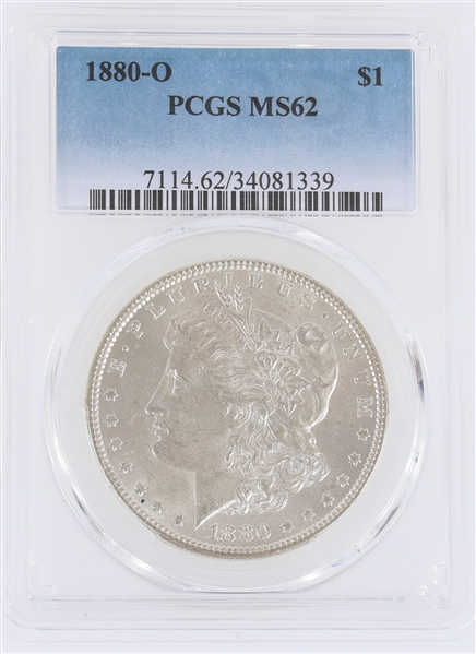 1880-O US MORGAN SILVER $1 DOLLAR COIN PCGS MS62