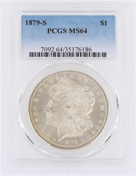 1879-S US MORGAN SILVER $1 DOLLAR COIN PCGS MS64