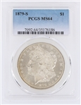 1879-S US MORGAN SILVER $1 DOLLAR COIN PCGS MS64