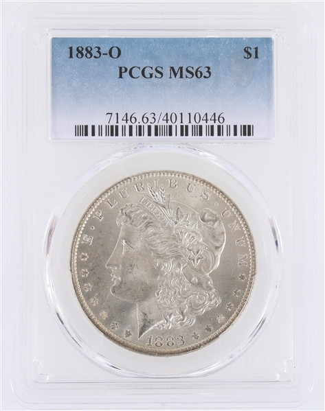 1883-O US MORGAN SILVER $1 DOLLAR COIN PCGS MS63