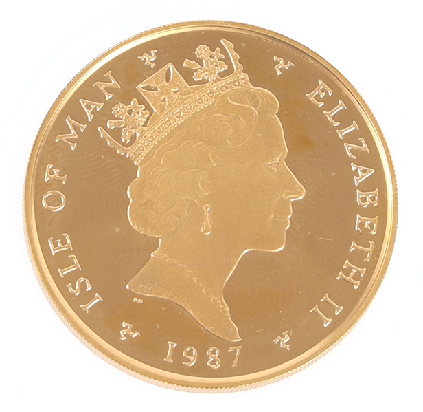 1987 ISLE OF MAN ANGEL 1 OUNCE FINE GOLD BULLION COIN
