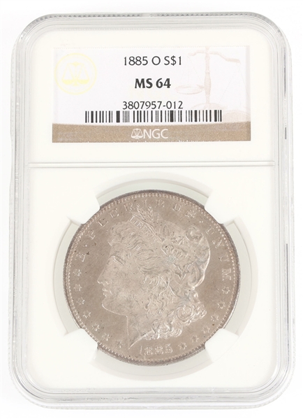 1885-O US MORGAN SILVER $1 DOLLAR COIN NGC MS64