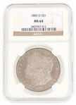1885-O US MORGAN SILVER $1 DOLLAR COIN NGC MS64