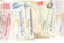 LATE 19TH EARLY 20TH C. CHECKS AND FINANCIAL DOCUMENTS
