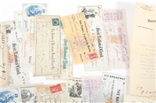 LATE 19TH EARLY 20TH C. CHECKS AND FINANCIAL DOCUMENTS